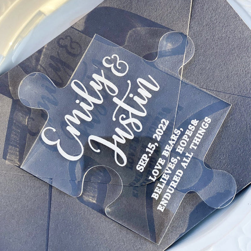 Wedding Favors Puzzle For Guests , Acrylic Wedding Favor, Wedding Thank You Cards