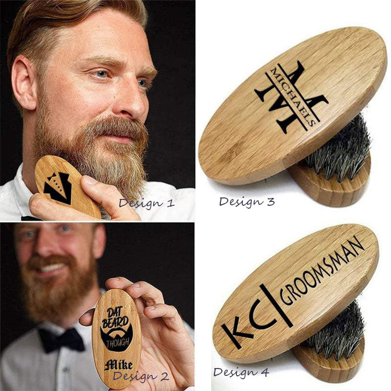 Personalized beard brush, mens gift