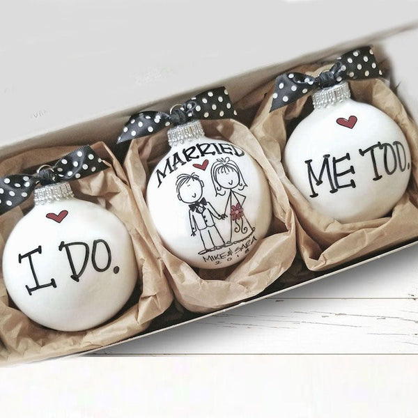 Wedding Gift, Wedding Ornament, Ornament Gift Set, Custom Bride Groom Gift