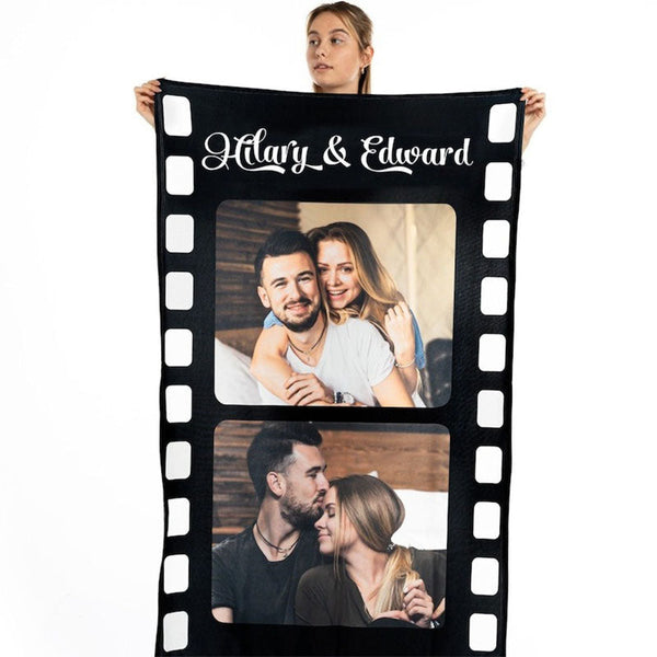 Personalized Blanket Valentines Day Gift for Him. Custom Photo Blanket