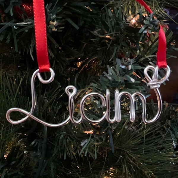 Handmade Personalized Christmas Ornaments, Wire Name Ornament