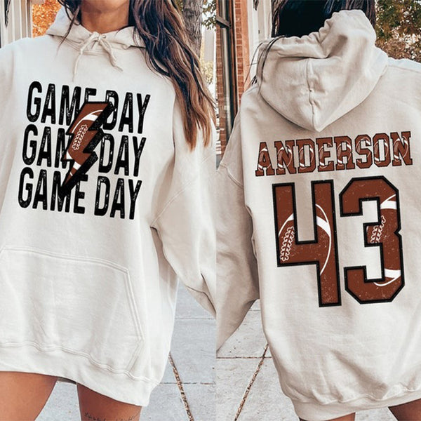 Personalized Football Mom Sweatshirt, Custom Game Day Football Tee