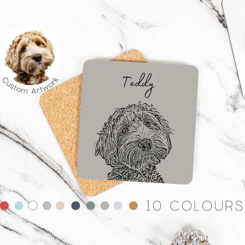 Custom Pet Coasters Using Pet Photo + Name Custom Cat Coaster Custom Dog Coaster