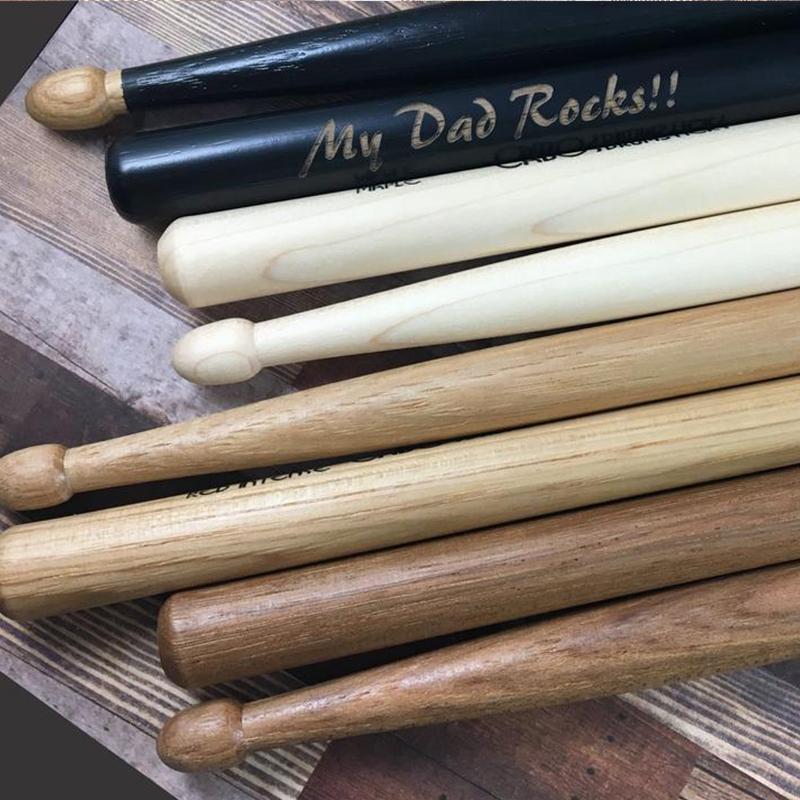 Personalized Drumsticks, Laser Engraved Wood Drumsticks