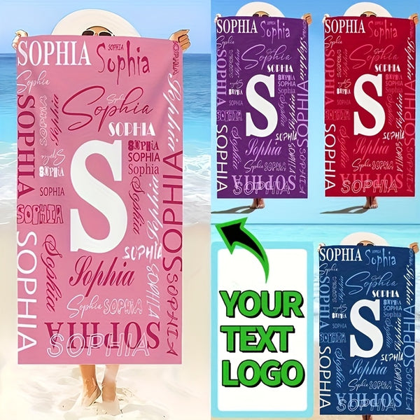 Customized Beach Towel, Fashionable Personalized Beach Blanket with Name