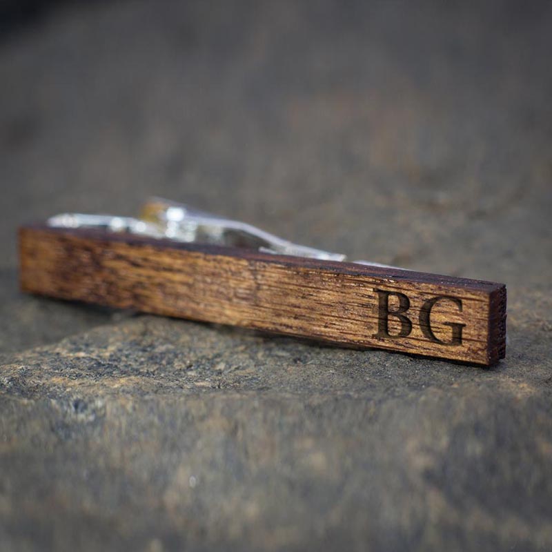 Personalized Wood Tie Clip Groomsmen Gift Engraved Tie Clip Gift for Groom