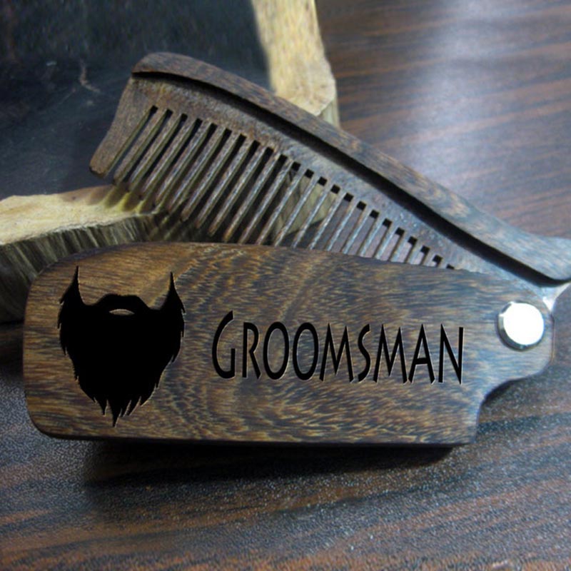 Custom Engraved Beard Comb,Groomsmen Gift Idea, Anniversary or Birthday, Mens Gift