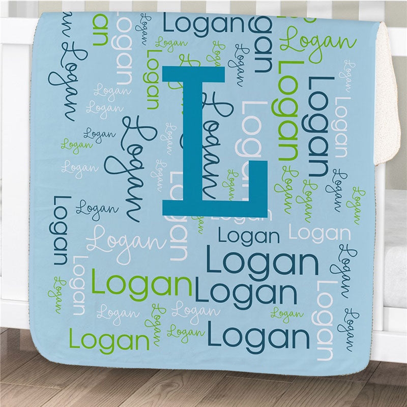 Initial Word Personalized Baby Blanket