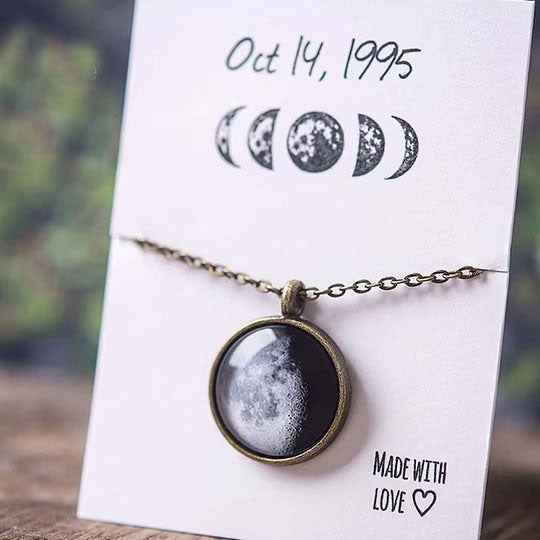 Custom Moon Phase Necklace, Custom Birth Moon, Personalized Necklace, Moon Necklace, Personalized Jewelry