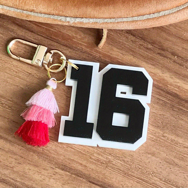 Custom Acrylic Keychain with Mini Gradient Tassel