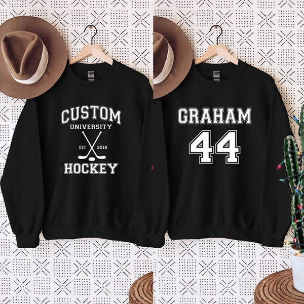 Personalized Hockey Custom University Hockey Est Custom Year Sweatshirt