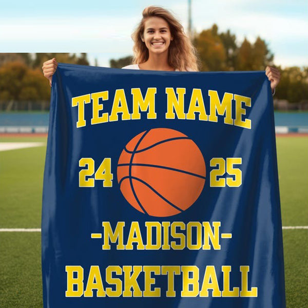 Personalized Basketball Blanket Custom Basketball