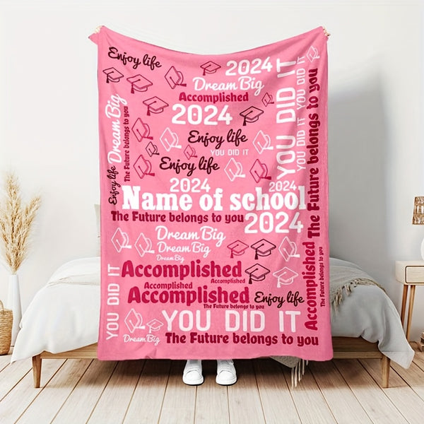 Customizable Graduation Flannel Blanket