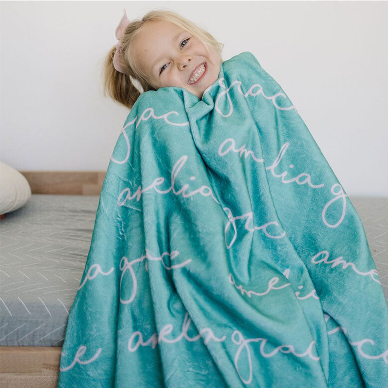 Handwritten Personalized Blanket for Kids - Personalized Blanket for Adults