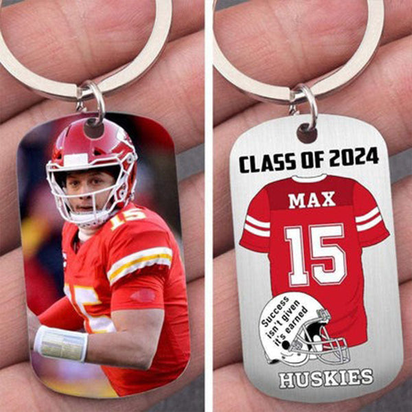 Senior Class of 2024 Keychain, Graduation Keychain, Football Keychain