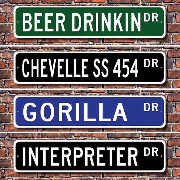 Custom Street Sign, Metal Street Sign, Personalized Street Sign