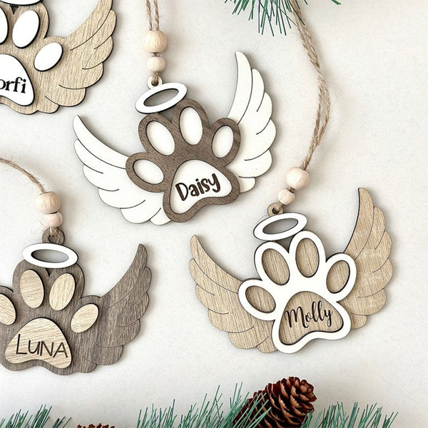 Personalized Pet Paw Ornament | Pet Angel Paw Ornament | Pet Memorial Ornament