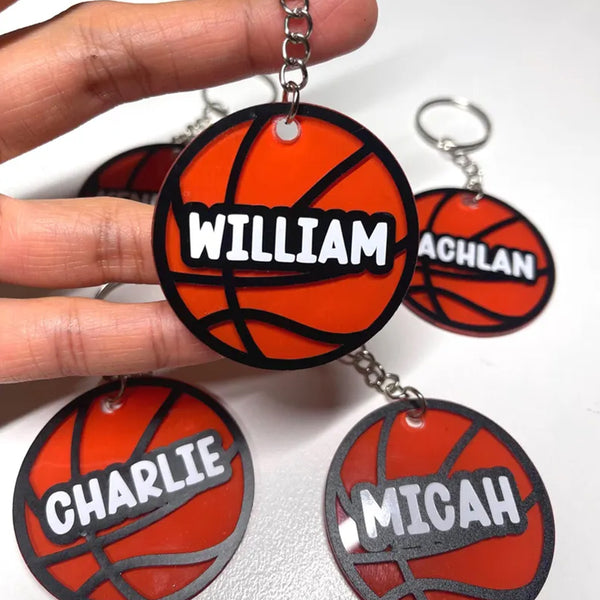 Personalised Basketball keyrings