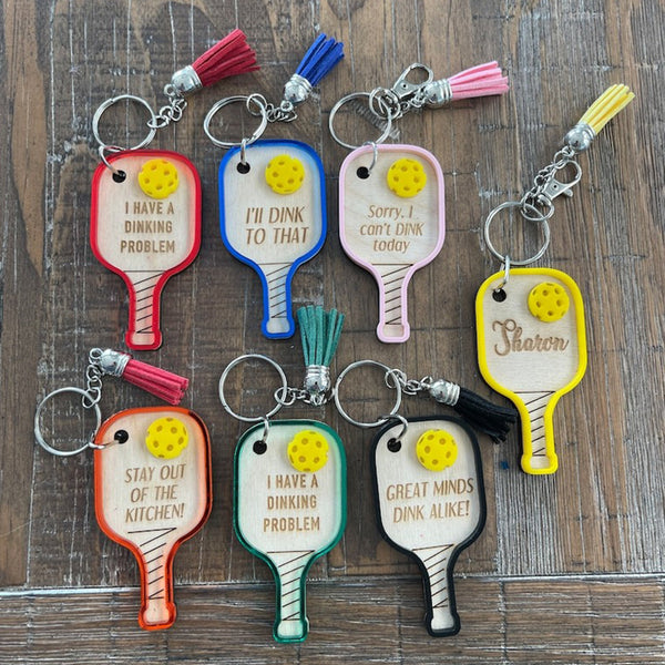 Pickleball keychain or bag tag