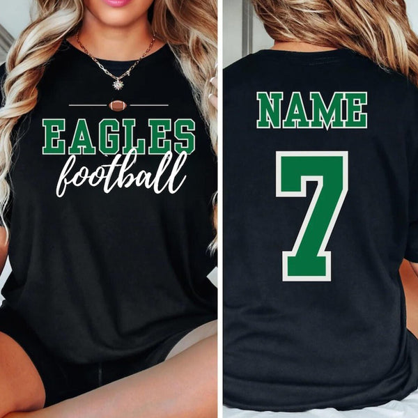 Two-Sided Custom Football Shirt Custom Name Custom Number Custom Team Football Mom Shirt