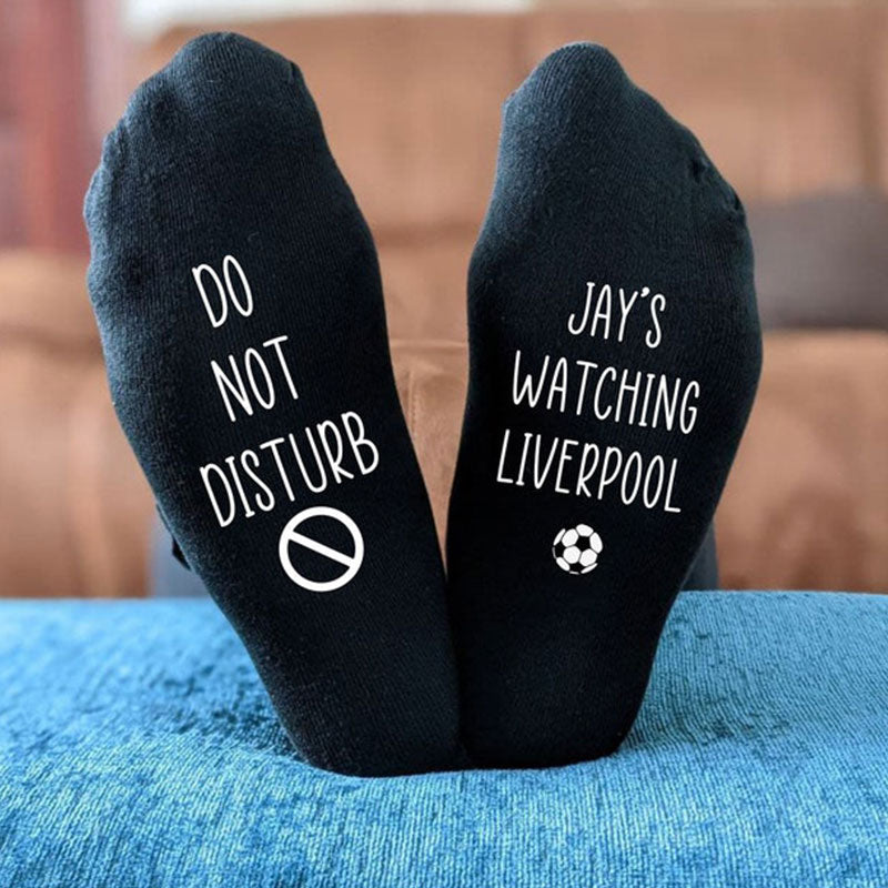 I Am Watching Football Socks, Shh I Am Watching, Do Not Disturb Name Socks,Football Lover Gift