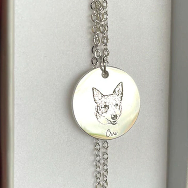 Personalized Gifts for Mom Dog Mom  Custom Dog Portrait Necklace Keychain  Personalized Pet Portrait Necklace Keychain