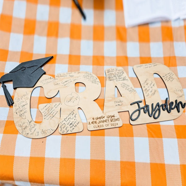 Personalized Grad Name Sign, 2025 Graduation Guestbook