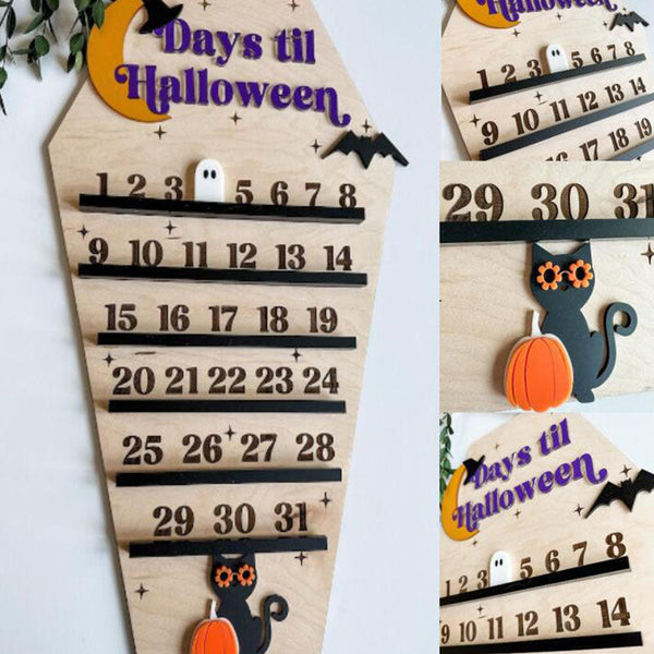 Days til Halloween Sign, Halloween Advent Countdown Calendar