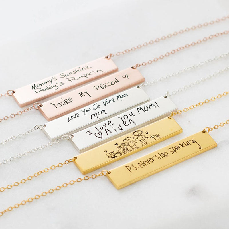 Handwriting Jewelry Engraved Actual Handwriting Necklace Keepsake Necklace Personalized Gift for Her