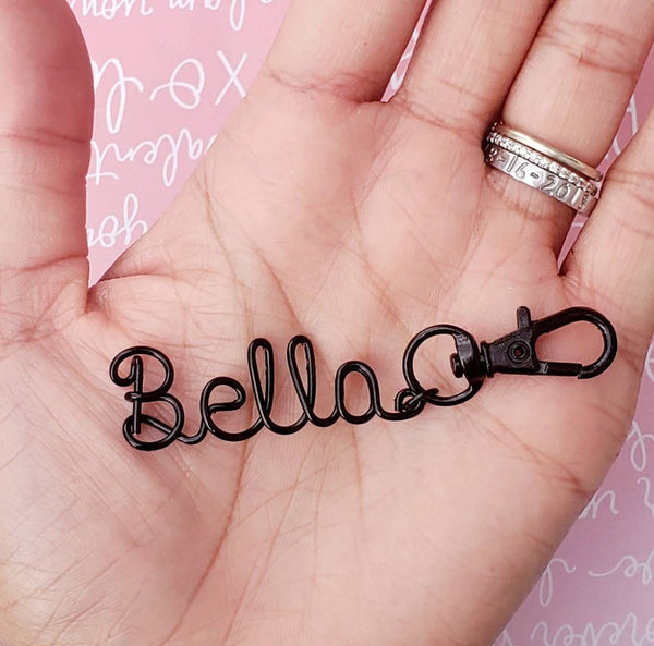 Custom black Name Keychain, Name keychain