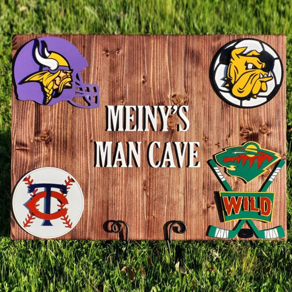 Sports team sign/ Personalized 4 corners sign/man cave sign