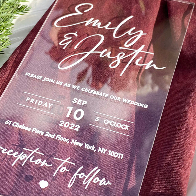 Rustic Wedding Invitation, Acrylic Wedding Invitation, Rustic Wedding, Beach Wedding