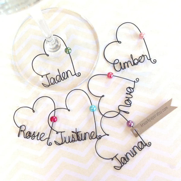 Personalized Wine Glass Charms, Personalized Wedding Favors