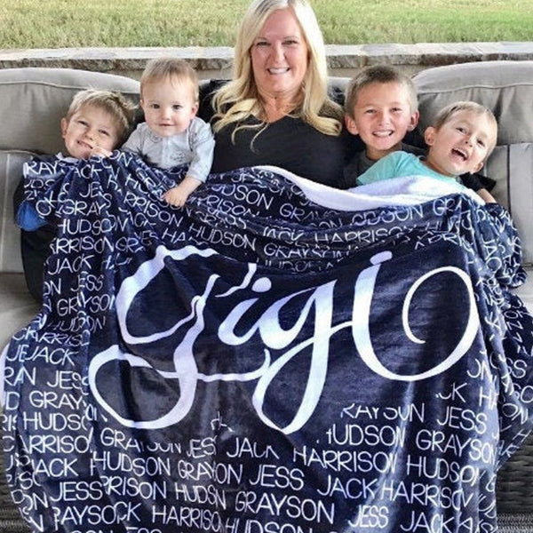 Personalized Grandparent Blanket - Personalized Grandma Blanket