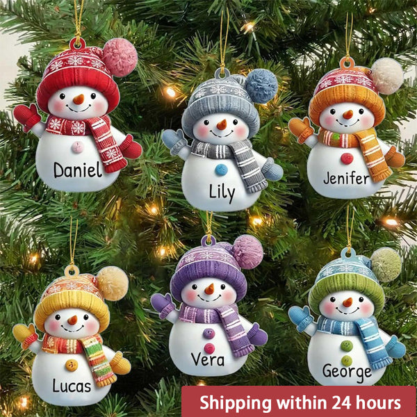 Personalized Snowman Christmas Acrylic Ornament Set