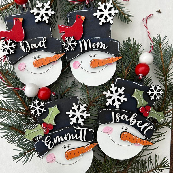 Personalized snowman ornament