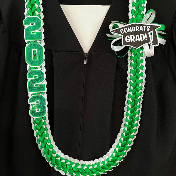 2025 Graduation Leis - Double Braided Ribbon Lei - Class of 2025