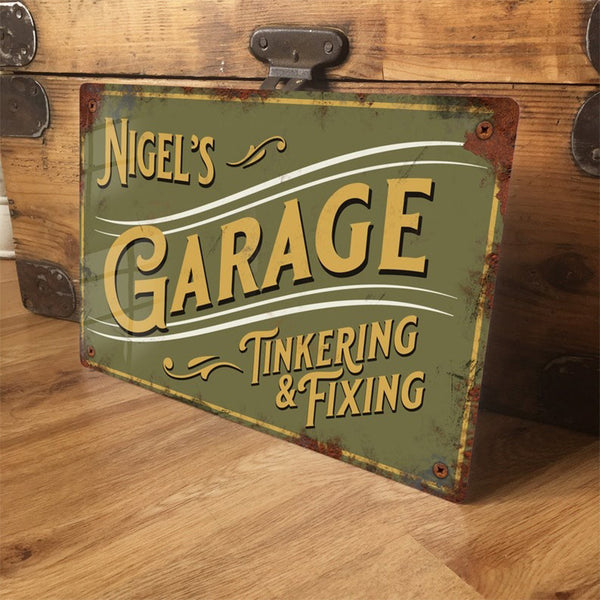 Personalised Garage Sign Metal Wall Door Plaque Accessory