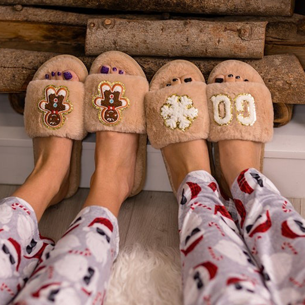 Christmas Fluffy Slippers Christmas Gifts Women Fluffy Slippers