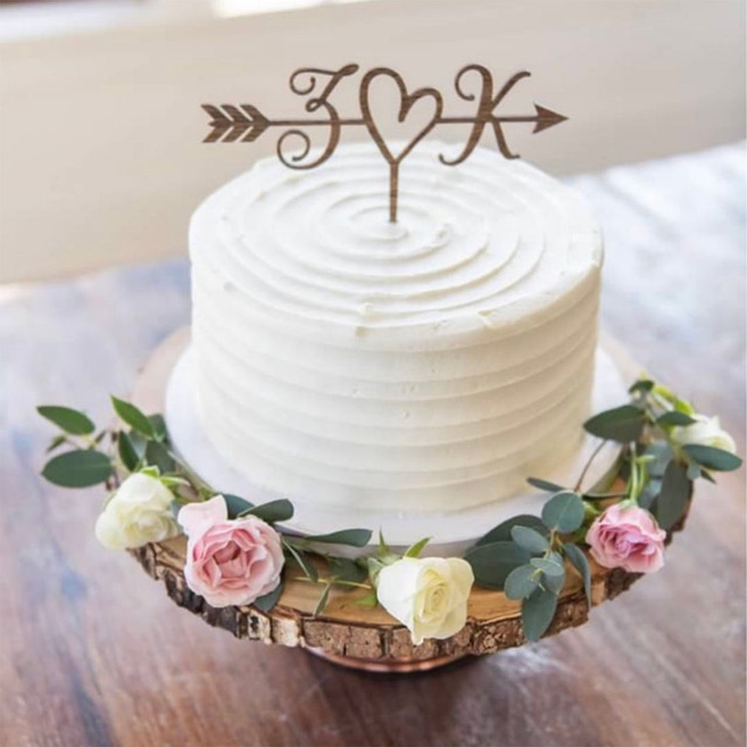 Rustic Wedding Arrow Cake Topper | Decoration | Beach wedding | Bridal Shower | Initials Cake Topper