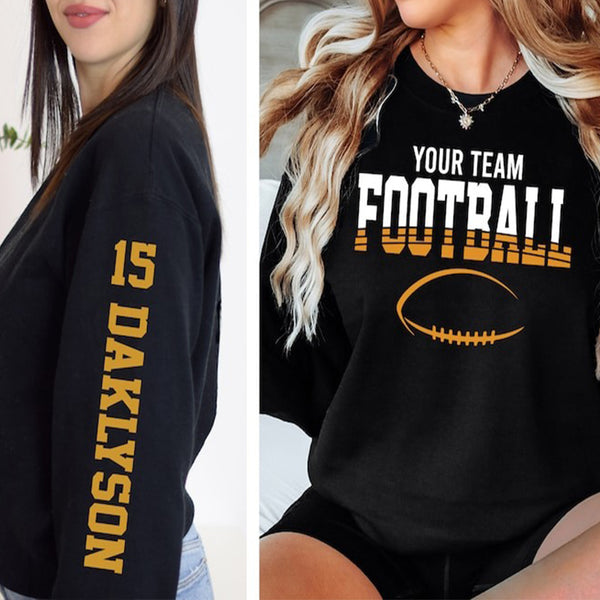 Customized Football Sweatshirt, Your Name Football Sweatshirt Hoodie