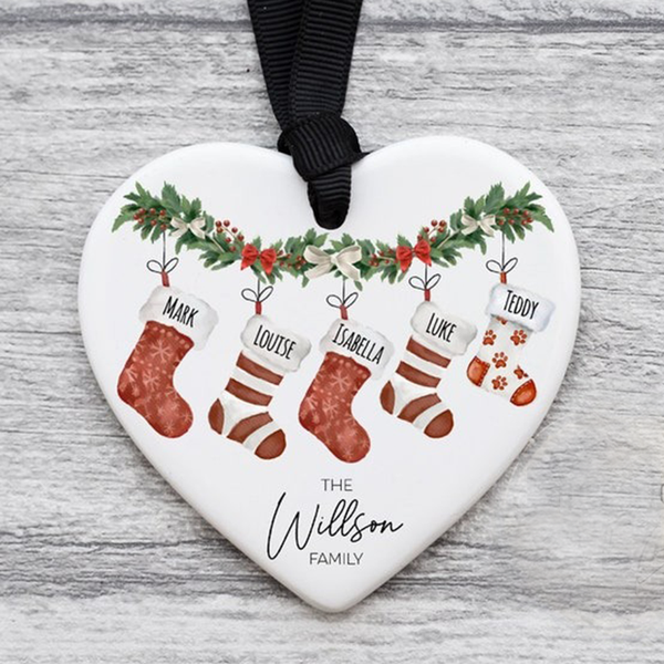 Personalised Family Christmas Ornament, Christmas Stockings