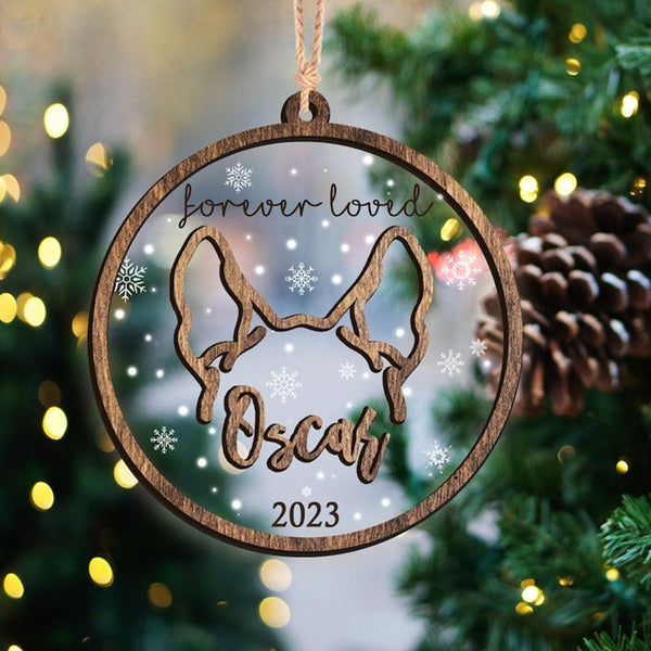 Personalized Custom Dog Ear Memorial Ornament