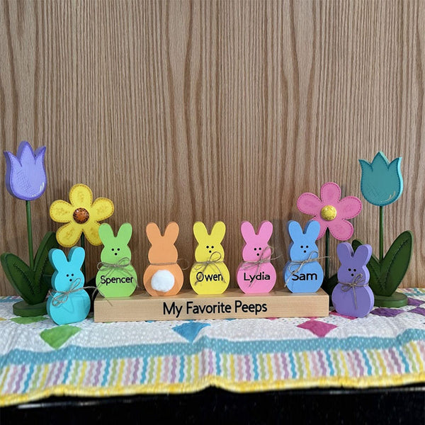 Personalized Easter Peeps, Wooden Easter bunnies with names