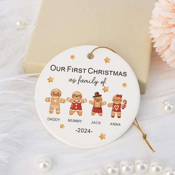 Gingerbread Family Christmas Ornament