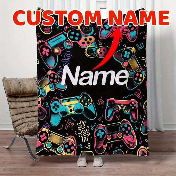 Gamepad Personality Portable Lightweight Flannel Throw Blanket