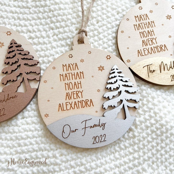 Personalized Family Ornament, Our Family / Grand Children Christmas Ornament, Family Members Ornament