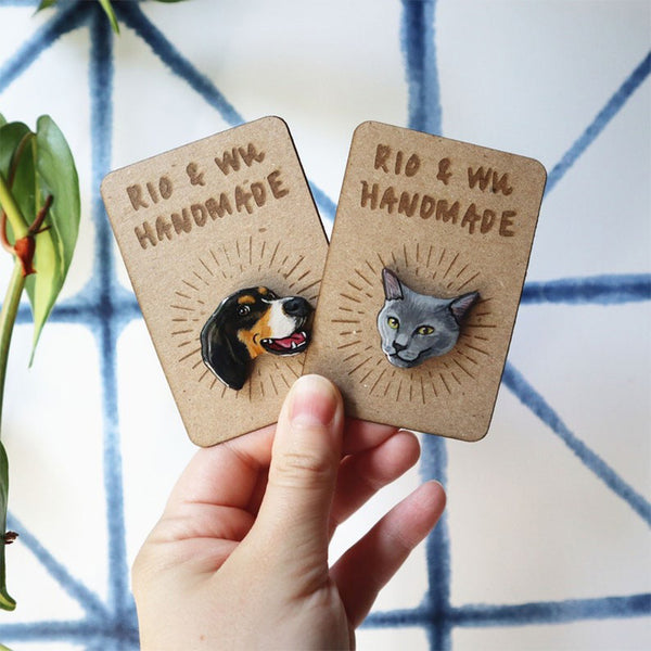 Pet Portrait Pins| Personalized Pet Pin