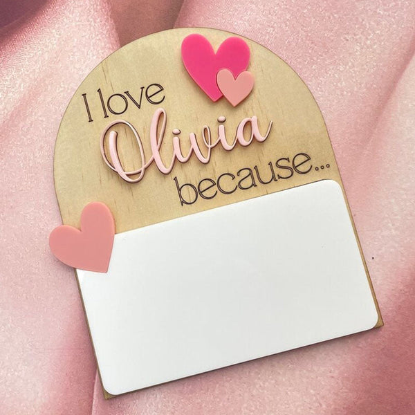 Personalised 'I Love You Because...' Whiteboard Magnets