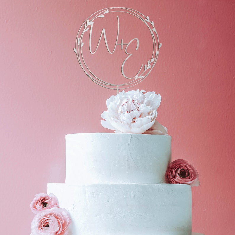 Gold monogram wedding cake topper Personalized,Custom initials cake topper,Mr and Mrs cake topper